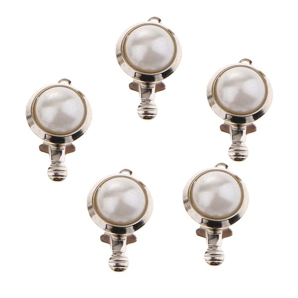 

5 pieces round locket with imitation pearl clasp connector diy jewelry craft