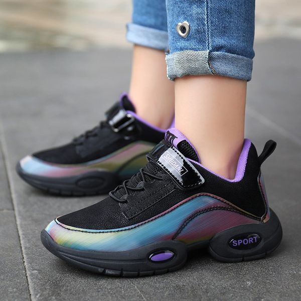 

new autumn children tennis running boys sneakers girl comfortable student girls casual sports shoes kids shoe, Black;red