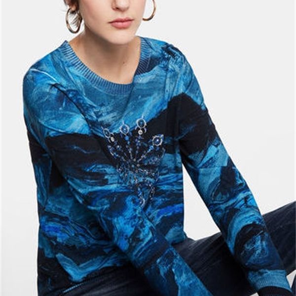 

spanish d jacquard water drill sweater y200910, White;black