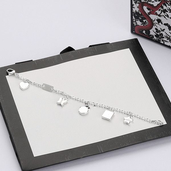 

2021 chain silver plate bracelet star gift butterfly bracelet chain bracelet fashion jewelry supply, Golden;silver