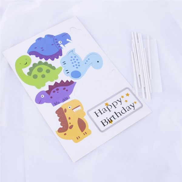 

18 шт. / набор бумажные торт топпер украшения динозавр тема детский день рождения торт выбирает украшение карта торт топпер jllbio homecart