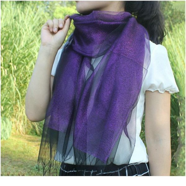 

pure color silk scarf ladies spring autumn new elegant double deck 65-195cm temperament all-match evening dress shaw sqcxvd