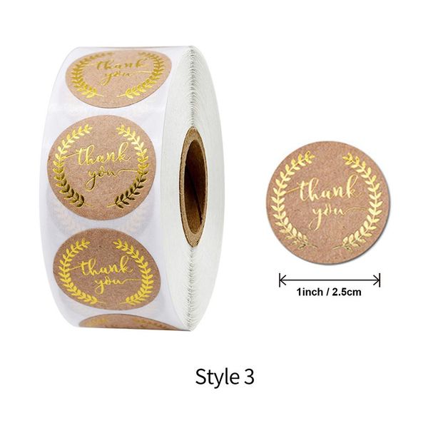 

500pcs ролл креативный золото спасибо круглый стикер kraft бумажный мешок подарка box печать этикетки diary скрапбукинг diy украшение bbybpq