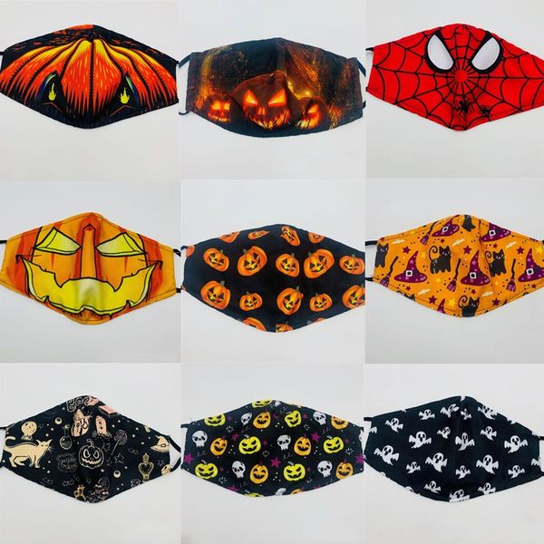 

12 styles fashion face mask halloween pumpkin clown skull christmas masks 3d printing anti-dust breathable washable party masks