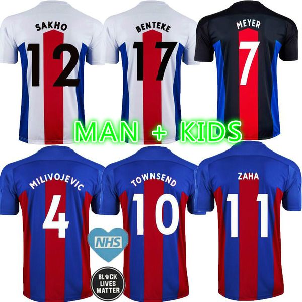 

men + kids 20 21 soccer jerseys 2020 2021 zaha milivojevic townsend sakho benteke batshuayi football shirts uniform thailand, Black;yellow