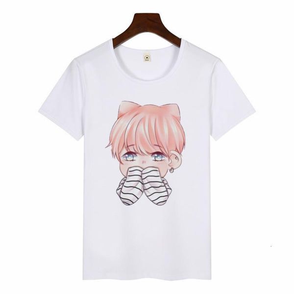 

womens t shirt suga jimin album harajuku graphic t shirt female korean printed t shirt kawaii cartoon female, White