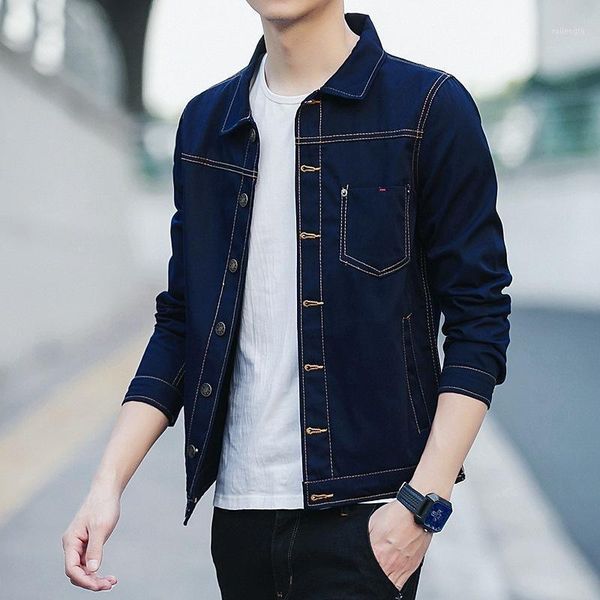 

men jean jackets dropshipping clothing denim fashion cotton man jeans button coat thin spring outwear male brand cowboy1, Black;brown
