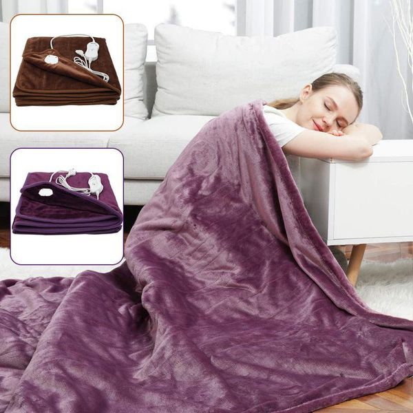 

blankets 150x80cm electric throw full body warming heating blanket multifunctional skin-friendly flanne over-heat protect for home office