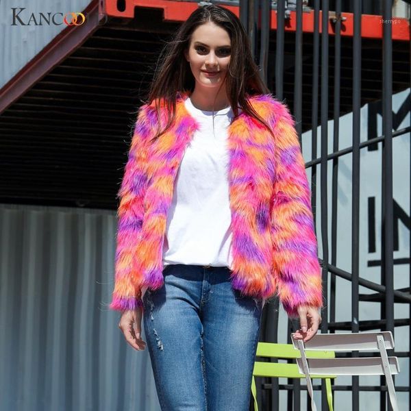 

kancoold coats women fashion boho faux fur outerwear short cardigan loose button pocket novelty coats and jackets women 2020aug61, Black
