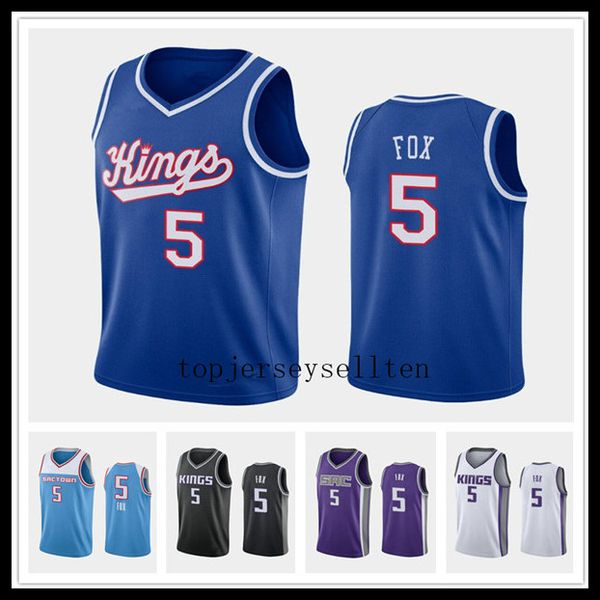 

сакраменто kings men de'aaron fox 2019-20 city nba баскетбол джерси, Black
