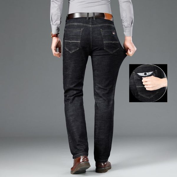 

2020 mens fashion black blue jeans men casual slim stretch jeans classic denim pants trousers plus size 29-40 6019