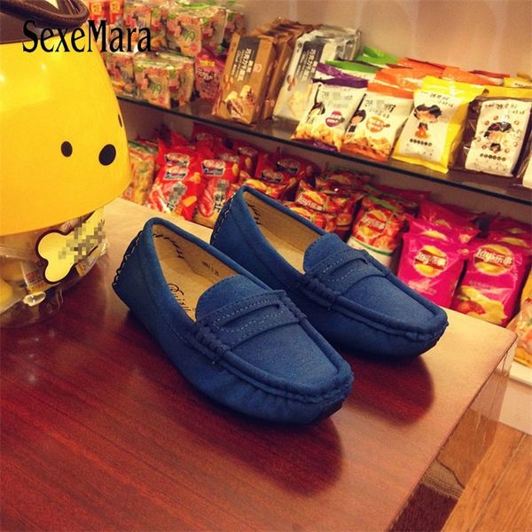 

handmade slip on leather shoes for kids new suede children's sneakers boys loafers autumn flats with plus size 23-39 b08243 t200708, Black;red