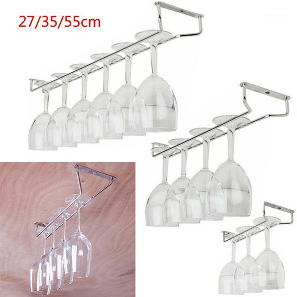 

us stock 27/35/55cm wine glass hanger rack stemware home bar pub holder stainless steel1