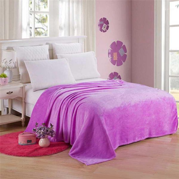 

1pc 50cm * 70cm bed blanket fleece blankets for bed throw blanket machine washable home textile solid random color1