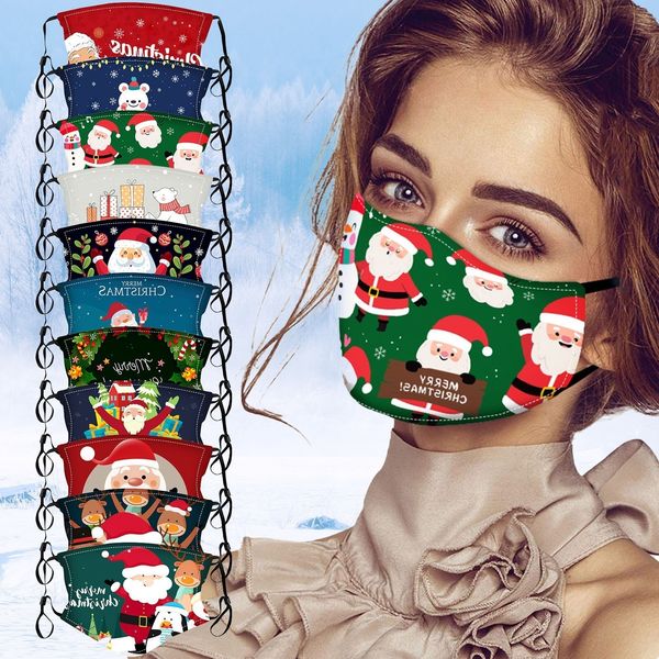 

cotton breathable washable christmas reusable print protector masks high-quality designer face cover mascarillas