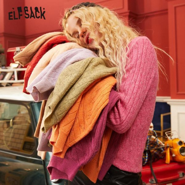 

multicolor solid minimalist casual knit pullover sweater women 2021 winter pure long sleeve office ladies skin basic top, White;black