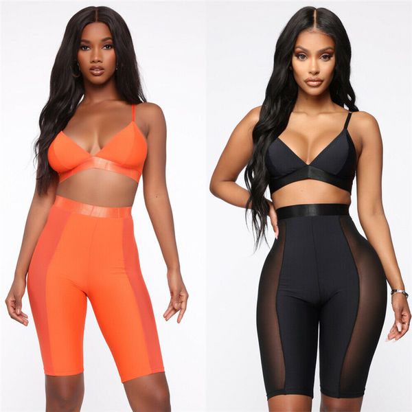 

women casual high elastic waist tight fitness sheer mesh slim skinny dancing solid color exercise shorts for female girls