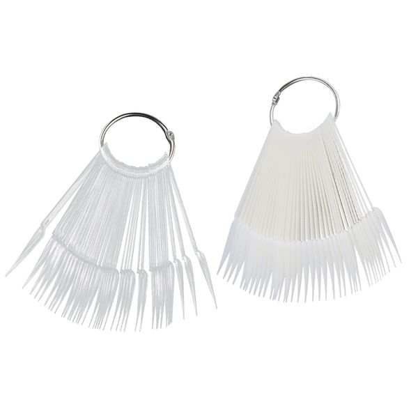 

nail art kits 40pcs sharp fan shaped false tips polish gel color practice display showing card sticks manicure tool