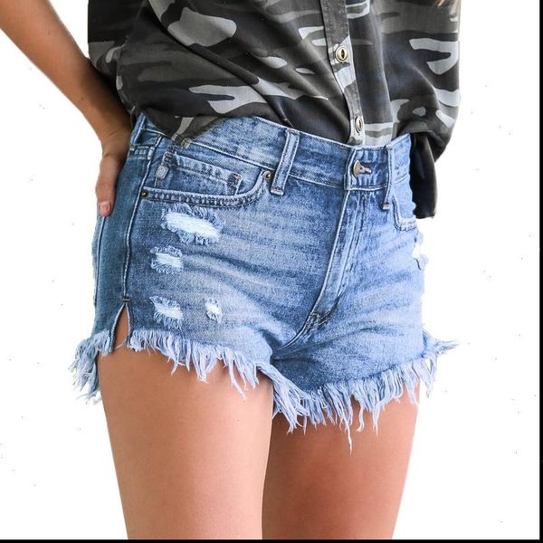 

tassel denim shorts women casual mid waist cotton rave jean short fashion button pockets shorts, White;black