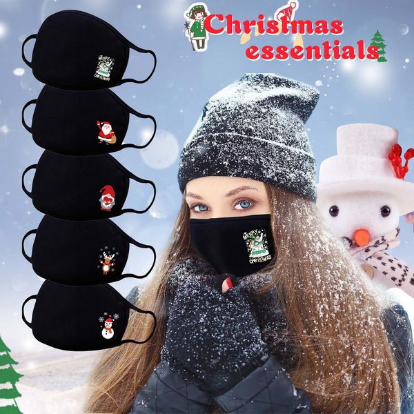

zvnew christmas print breathable reusable washable protective warm winter masks dustproof cotton mask