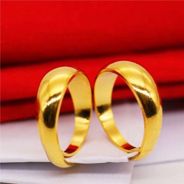 

glossy copper golden mirror ring myanmar shakin glossy open ring with stamped 999 men women 24k gold wedding jewelry, Slivery;golden