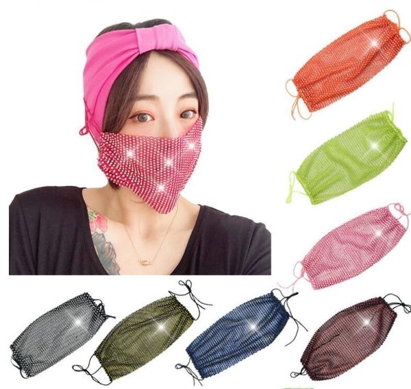 

face diamond rhinestone 9styles star mesh flash european female washable club party masks protective designer mask gga34