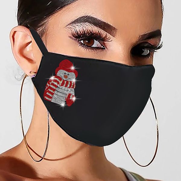 

diamond woman christmas reusable washable rhinestones bling designer mask for face mascherina lavabile