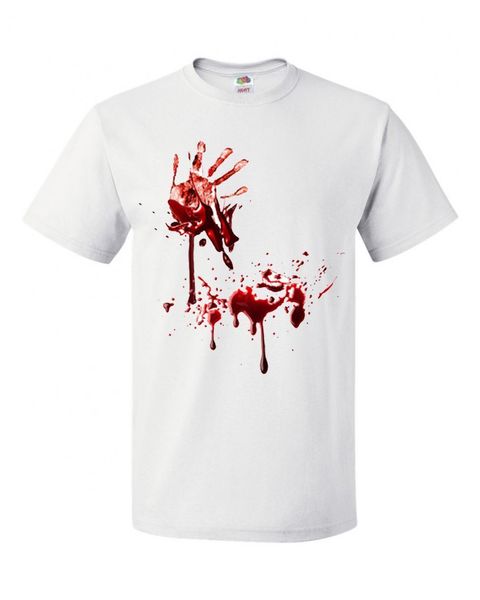 

summer fitness clothing mens plain white bloody hand print halloween fancy dress t-shirtmilitary t shirts sport hooded sweatshirt hoodie