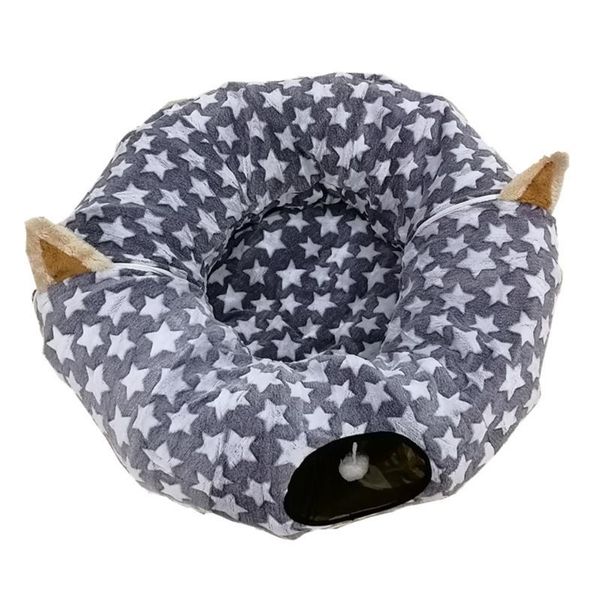 

dog tunnel bed with cushion kitten longer crinkle collapsible 3 way tube toy