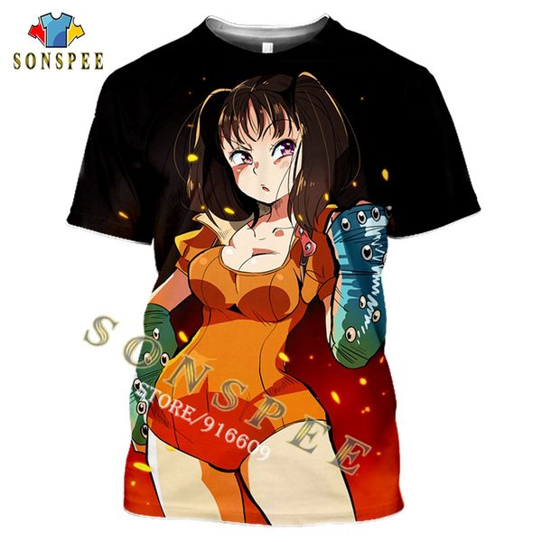 

summer anime the seven deadly sins giant diane 3d print shirts hentai hentai kawaii men clothing