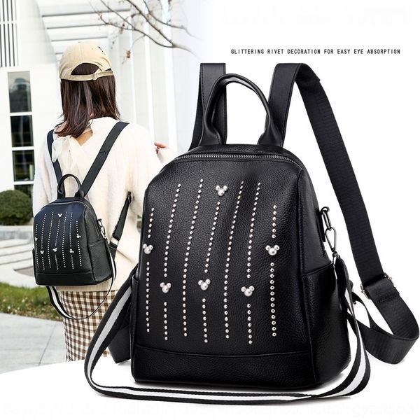 

ebwbm 2019 leisure pu backpacksoft leather backpack women's multi-purpose 13ym9 new outdoor travel backpack simple fashion student bag