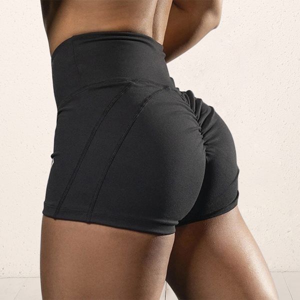 

summer sport shorts women high waist elasticated seamless fitness leggings push up gym training gym tights yoga short 19