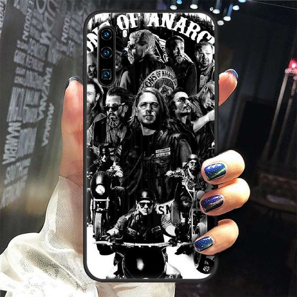 

on of lawlsns - mobile phone shell with skeleton dign, huawei p8 p9 p10 p20 p30 p40 lite pro plus smart z 2019 helmet, black