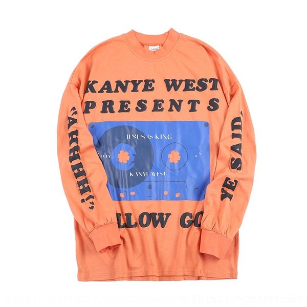 

y6oaz мужчин мужская футболка мода футболка kanye иисус король kanye peripheral ограничен длинными рукавами бренда для нагри hkeww, Blue
