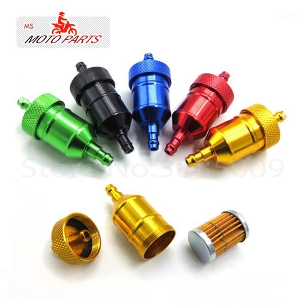 

6mm universal anodized alloy oil filters motorcycle dirt bike atv quad inline oil gas fuel filter1