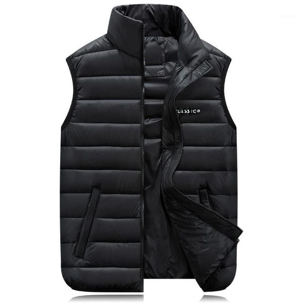 

men's vests zozowang plus size 6xl winter vest men women cotton autumn and loose stand collar lovers 1, Black;white