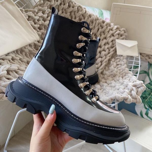 

boots 2021 shoes for women black fashion platform designer b brand genuine leather autumn winter handmade shoe