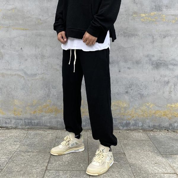 

baggy sweatpants men's winter plus velvet tide male fashion sports hiking casual trousers pantalon homme men clothing bc50xxk1, Black