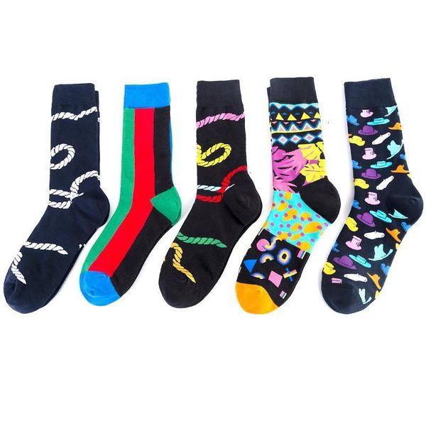 

factoryo7sqhat combed graphic novelty funny happy men cotton rope stripe socks christmas gift cyclingsocks woman l