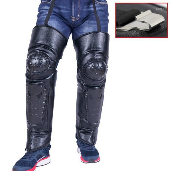 

motorcycle keep warm thick knee pads cow leather wool lining long knee pads waterproof windproof motorcycle electric car kneepad1