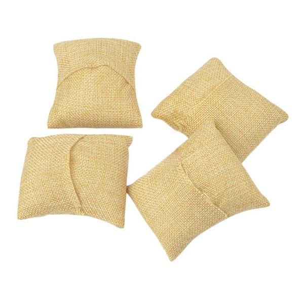 

gift wrap 6 pcs small jewelry display pillow bracelet bangle chain holder watch organizer (jute)
