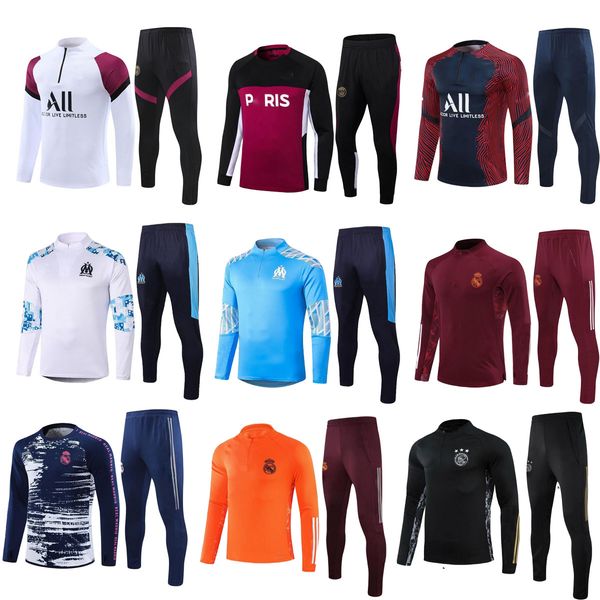 

men 20 21 football training tracksuit soccer training suit 2021 2022 chandal football jogging, Black