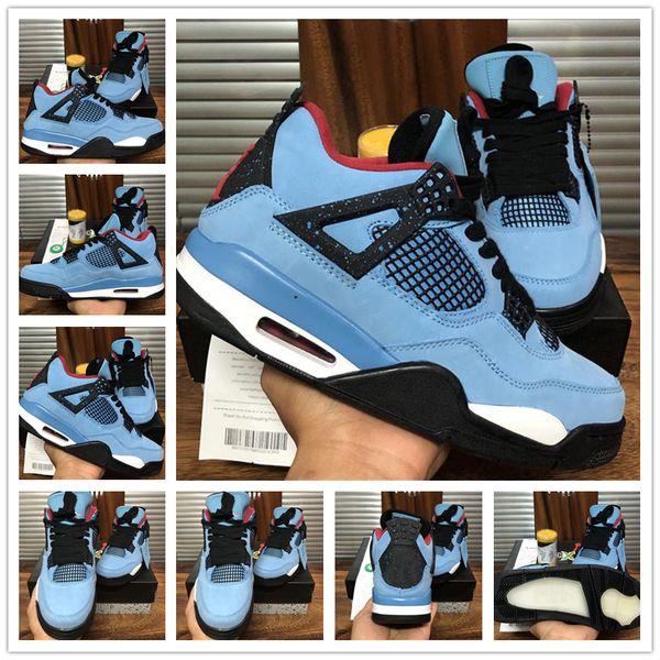 

2020 new cream sail black cat white cement men women jumpman 4 4s basketball shoes cactus jack mens trainers sport shoes size36-46