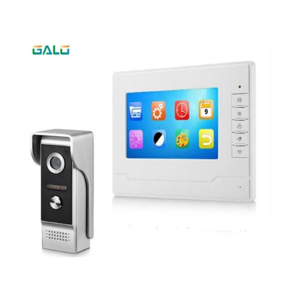 

7'' tft lcd wired video door phone visual video intercom speakerphone intercom system with waterproof outdoor ir camera