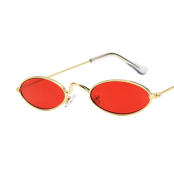 

vintage small oval sunglasses women men brand designer shades female red clear lens sun glasses retro metal men eyewear uv400, White;black