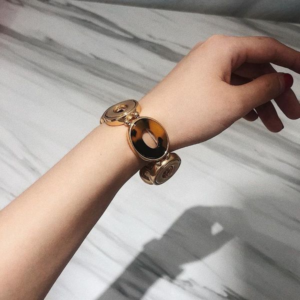

simple stretch exaggerated round leopard bracelets for women 2020 fashion bracelets & bangles elegant wide wrap bracelet jewelry, Black