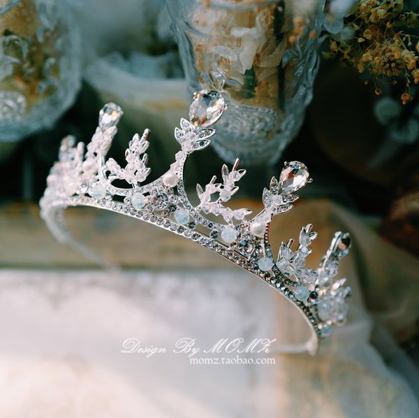 

ssuper european bride luxury fairy baroque headdress crown wedding dress korean gold net red same style s, Silver