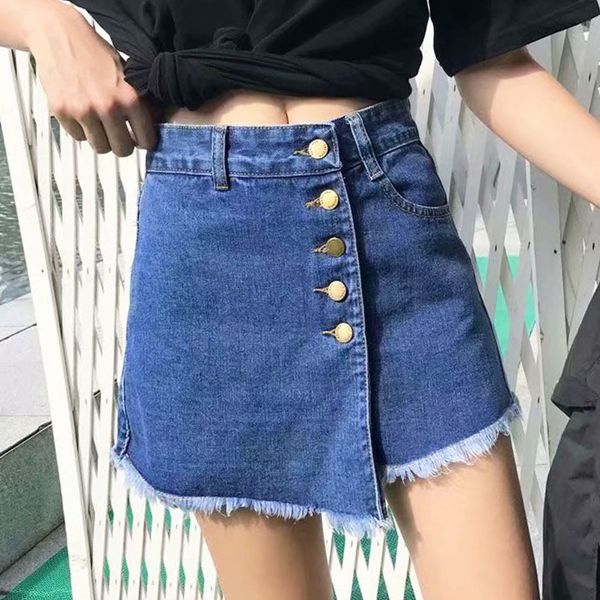 

fashion summer women jeans shorts high waist shorts skirts casual shorts jeans feminino wide leg short denim trousers mujer t200701, White;black