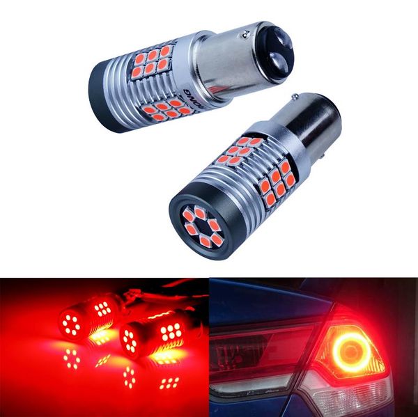 

angrong 2x 30 led 380 15w red rear sbrake tail light bulbs 1157 bay15d p21/5w 9-30v