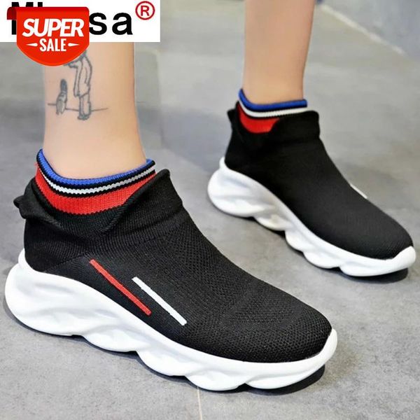 

2021 new women comfortable vulcanized shoes spring knitting low-heeled sneakers fashion women set foot casual platform shoes #im0p